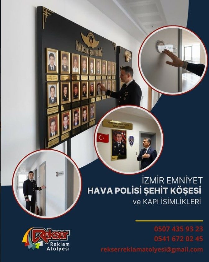 İzmir Emniyet Hava Polisi Şehit Köşesi ve kapı isimlikleri