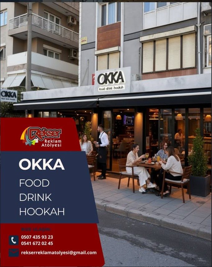 OKKA Food Drink Hookah cephe ve tabela uygulaması